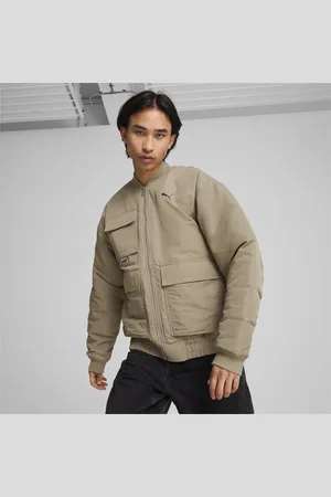 PUMA Bomber Jacket Unisex, Beige, Size L, Clothing