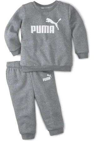 PUMA Essentials Minicats Crew Neck Jogger Suit Toddler Sweatshirt, Gray Sweatshirt, Size 1-2Y Sweatshirt, Clothing