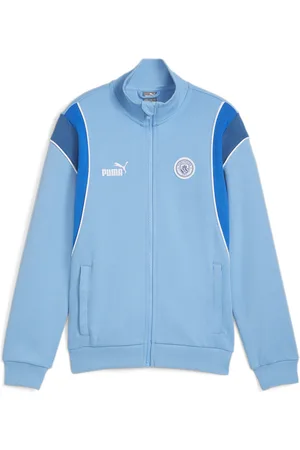 PUMA Manchester City Ftbl Archive Youth Track Jacket, Blue, Size 13-14Y, Clothing