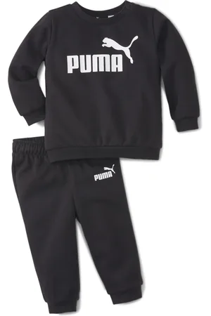 PUMA Essentials Minicats Crew Neck Jogger Suit Toddler Sweatshirt, Black Sweatshirt, Size 3-4Y Sweatshirt, Clothing