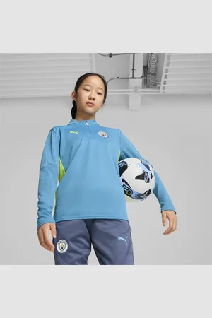 PUMA Manchester City Quarter-Zip Training Top Youth, Blue, Size 5-6Y, Clothing