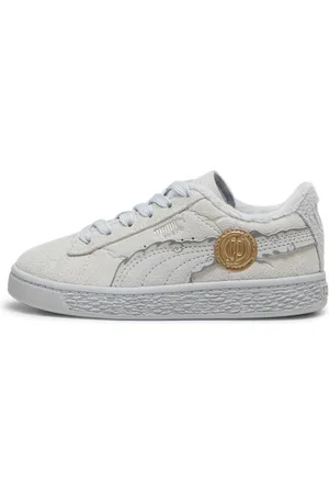 PUMA X ONE PIECE Suede Straw Hat Luffy Sneakers Kids, Gray, Size 32, Shoes