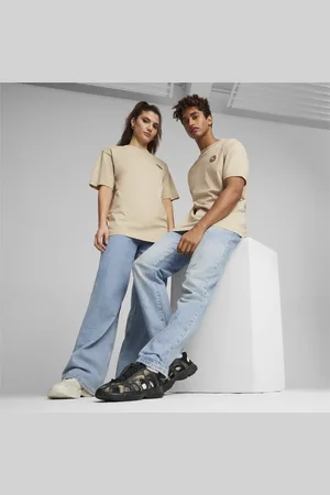 PUMA CLASSICS Graphic Tee Unisex, Beige, Size XL, Clothing