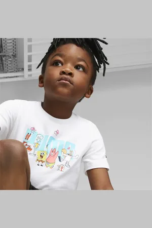 PUMA X SPONGEBOB Tee and Shorts Set Kids, White, Size 15-16Y, Clothing