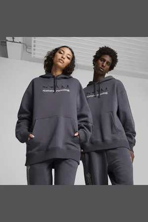 PUMA CLUB DE COURSE Fleece Hoodie Unisex, Gray, Size XXL, Clothing