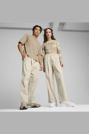 PUMA CLASSICS Artisanal Pants Unisex, Beige, Size XS, Clothing