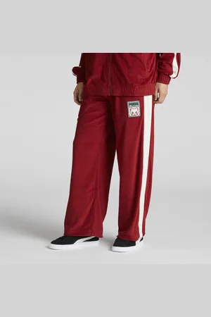 PUMA NEKO Graphic Pile T7 Pants, Red, Size S, Clothing