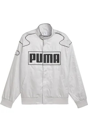PUMA ARCHIVE SEASONAL Relaxed Racer Jacket Unisex, Gray, Size XS, Clothing