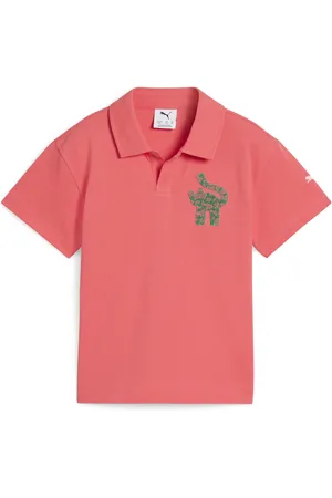 PUMA Cats Club Pique Polo Kids T-Shirt, Red T-Shirt, Size 5-6Y T-Shirt, Age