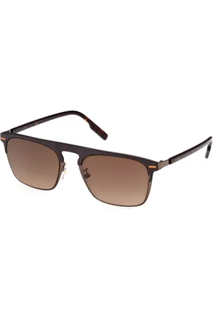 Ermenegildo Zegna EZ0216-H 48F Brune Solbriller Menn