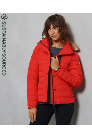 Superdry Klassisk Fuji-jakke med fuskepels