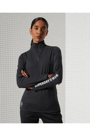 Superdry Sport Carbon-baselag-overdel med kort glidelås