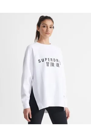 Superdry Sport Oversized Training-collegegenser med rund hals og grafikk