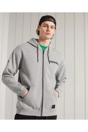 Superdry Hettegenser med glidelås og militær grafikk