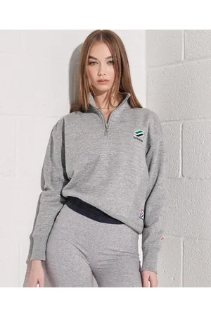 Superdry Sportstyle Essential-topp med glidelås i kvart lengde