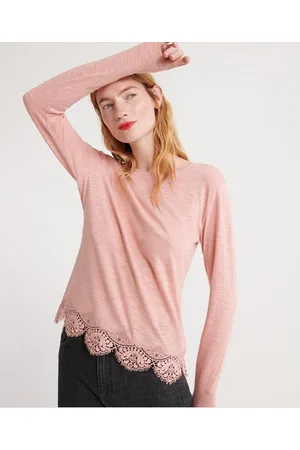 Superdry Morocco-top med blonder i falden
