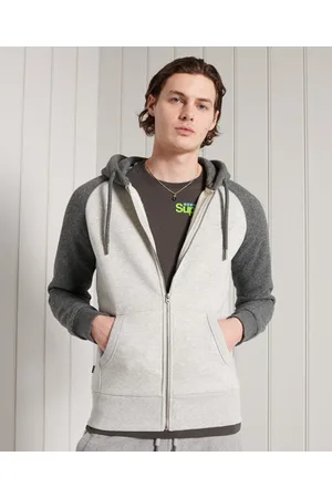 Superdry Klassisk Orange Label-hettegenser med glidelås og raglanermer