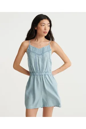 Superdry Isabel-playsuit med blonder og cami-stropper