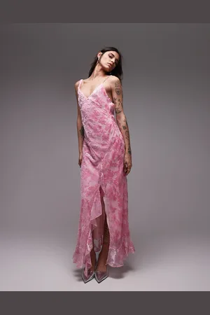 Topshop Burn Out Twist Shoulder Maxi Dress