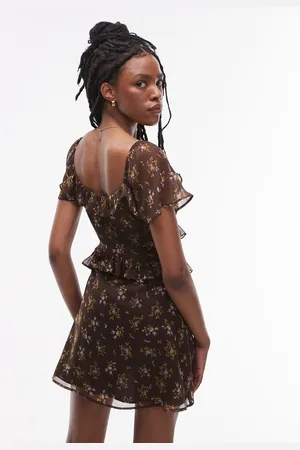 Topshop Ruffle Detail Tea Dress
