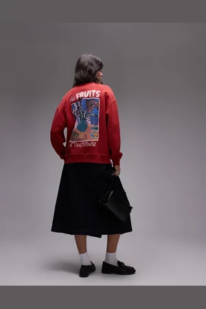 Topshop Graphic Les Fruits Oversized Sweatshirt