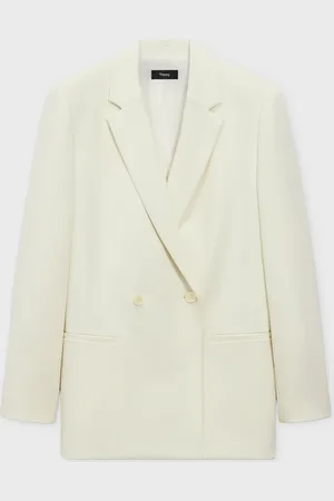 THEORY Blazer Relaxed Double-Breasted Crepe US 2 ( EUR 34)