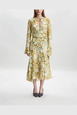 Acne Studios Dress Long Sleeve Wrap Print 34