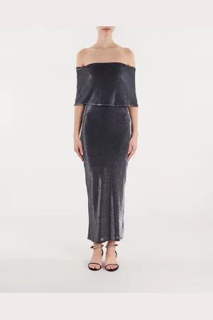 ROTATE Dress MEtallic Jesery Svart 34