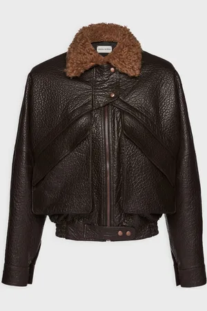 MAGDA BUTRYM Jacket Vintage Embossed Leather Bomber FR 38 (EUR 36)