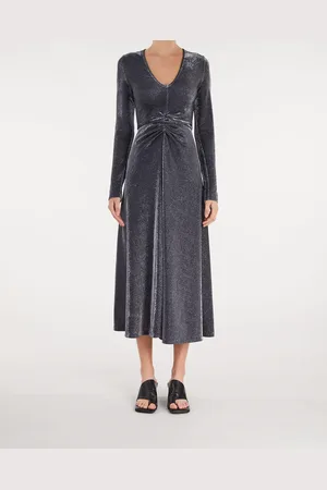 ROTATE Dress Metallic Jesery Svart 34