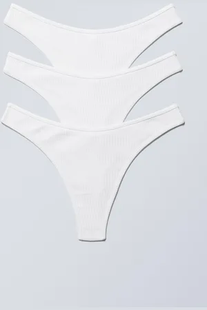 Weekday 3-pack Rib Cotton Thongs