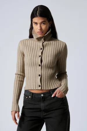 Weekday Slim Knitted Turtleneck Cardigan