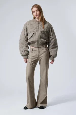 Weekday Cropped Eyelet Bomber Jacket