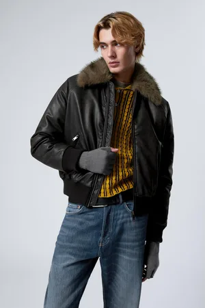 Weekday Loose Fit Faux Leather Bomber Jacket