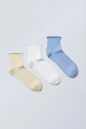Weekday 3-pack Frill Edge Short Socks