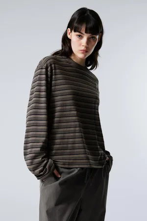 Weekday Boxy Fit Long-Sleeved Striped T-shirt