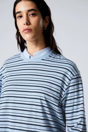 Weekday Boxy Fit Long-Sleeved Striped T-shirt