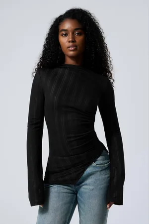 Weekday Sheer Asymmetric Long-Sleeved Top