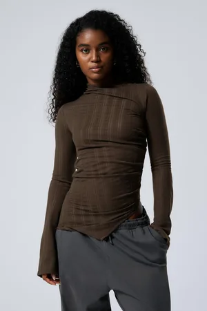 Weekday Sheer Asymmetric Long-Sleeved Top