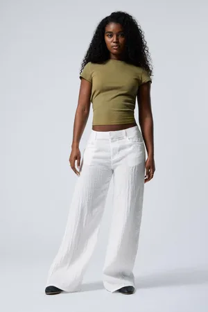 Weekday Crinkle Low Waist Loose Fit Trousers