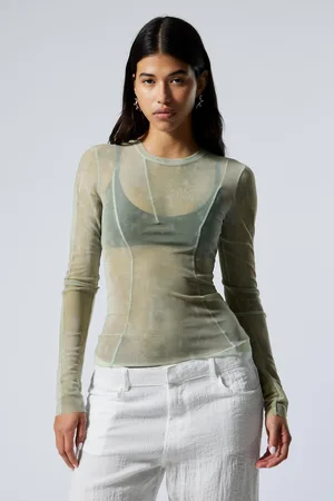 Weekday Long-Sleeved Sheer Mesh Top