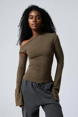 Weekday Asymmetric Draped Long-Sleeved Top
