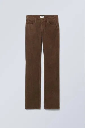 Weekday Low Waist Slim Straight Corduroy Trousers