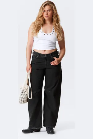 Weekday Oblique Low Waist Loose Barrel Leg Jeans