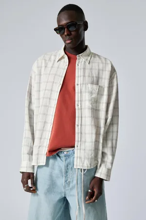 Weekday Oversized Boxy Checked Linen Blend Shirt