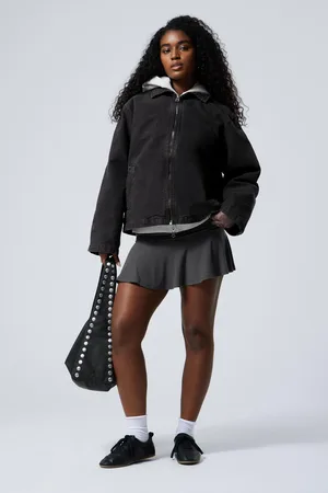 Weekday Washed Cotton Canvas Zip-Up Jacket