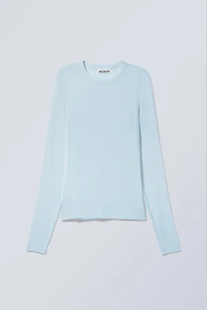 Weekday Sheer Ribbed Long Sleeve Top
