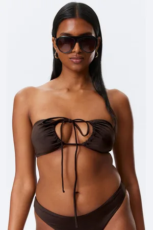 Weekday Ruched Halter Bandeau Bikini Top