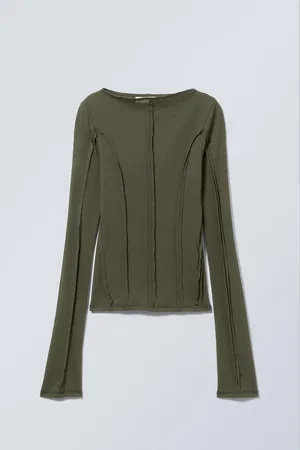Weekday Turn Mock Neck Long Sleeve Top