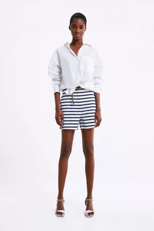 Zara Dame Bermudashorts - Bermudashorts med flettet belte